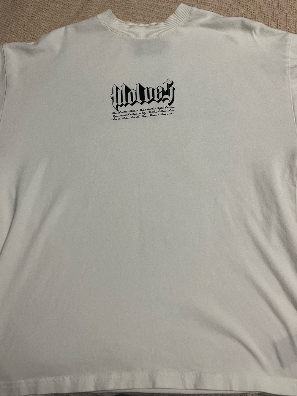 Darc Sport White Short Sleeve Tee with Black 'wolves' Logo